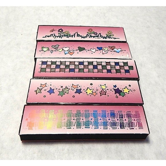 Rubber Stamp Borders Stars Flowers Hearts Lot of 5 - Picture 1 of 4